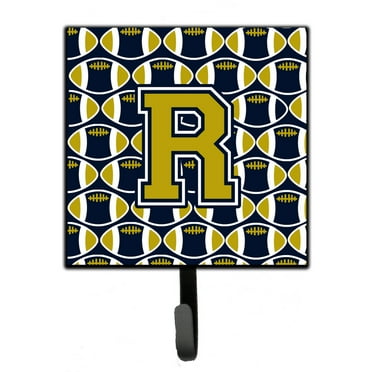 Carolines Treasures CJ1074-RSH4 Letter R Football Blue and Gold Leash or Key Holder Single Hook multicolor
