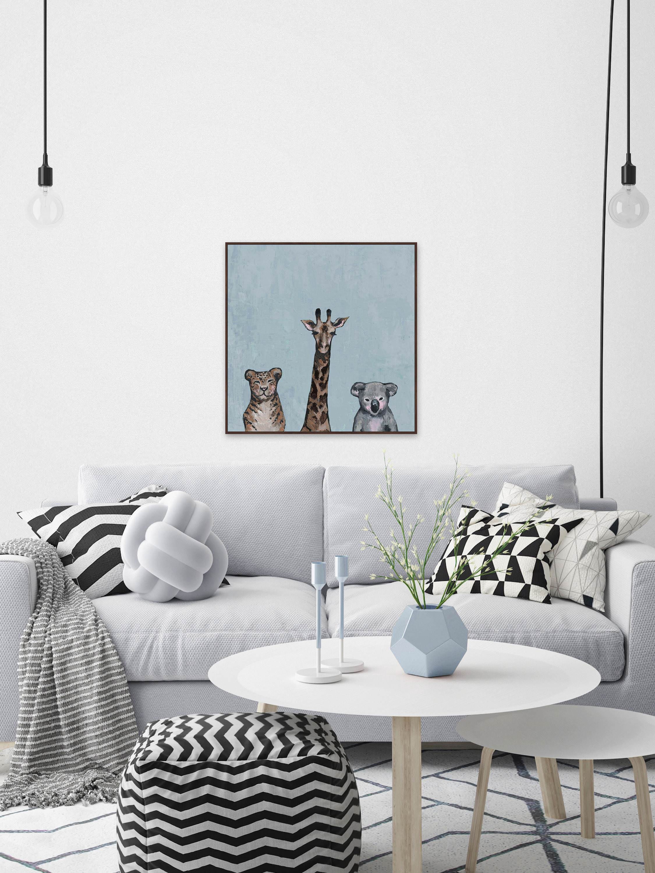 Furry Trio II Floater Framed Painting Print on Canvas