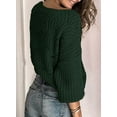 thumbnail image 3 of Womens 2023 Cute Elegant Soft Crewneck Long Sleeve  Cable Knit Pullover Sweaters, 3 of 9