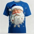 thumbnail image 3 of Lumeqa Santa Shirt Men Short Sleeve Graphic Tee Crew Neck Vivid Santa Claus Face 3D Printed T Shirts for Christmas Party, 3 of 4