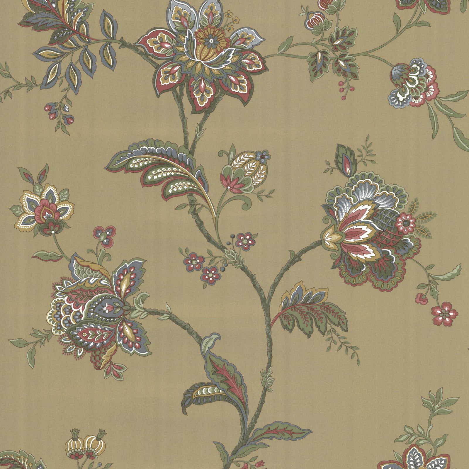 Warner Studios Quinn Bronze Jacobean Trail Wallpaper - Walmart.com ...