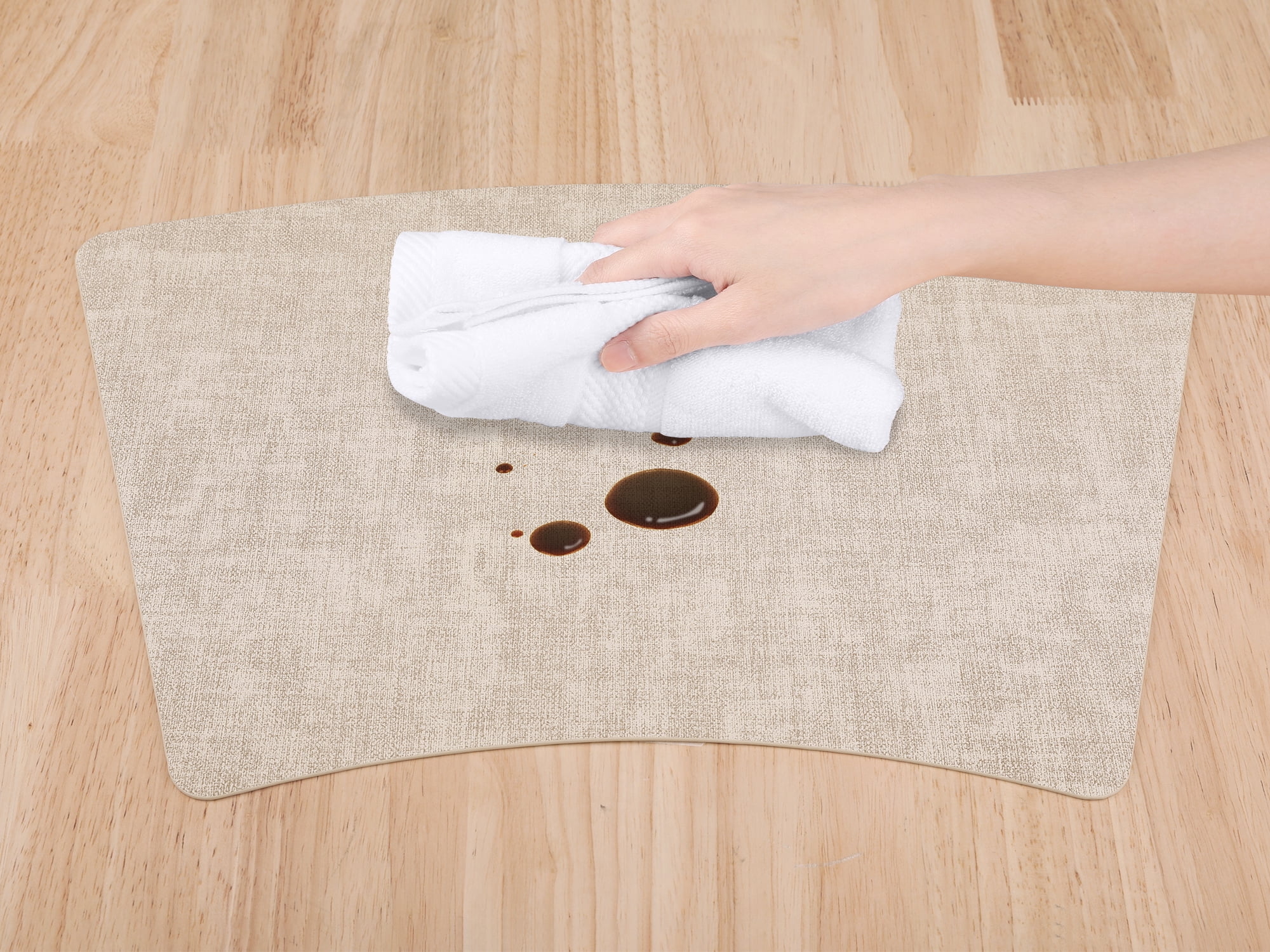 Unique Bargains Placemats for Dining Table Decor Heat Resistant Placemats 6pcs Beige