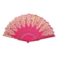 thumbnail image 2 of Cheers US Floral Folding Hand Fan Vintage Handheld Lace Folding Fan with Different Flower Patterns Fabric Folding Fan for Wedding Dancing Party, 2 of 7