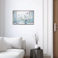 thumbnail image 3 of ZHONGYUTONG Window Wall Art and Pictures Ocean Wall Decor Aqua Blue Beach Flower Butterfly Canvas Print Coastal Artwork Farmhouse Bathroom Decor Framed (12.00" x 18.00"), 3 of 5