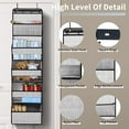 thumbnail image 2 of YOUPINS 5-Tier Over the Door Shelves Organizer, Door Over Hanging Storage Organizer, Home Hanging Storage Pocket Versatile, Gray Prints, 2 of 7