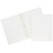 JAM Glossy Two Pocket Clip Folders, White, 25/Pack