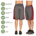 thumbnail image 4 of 5 Pack: Mens Moisture Wicking Athletic Basketball & Gym Workout Shorts with Pockets Multipack, Sizes up to 3XL, 4 of 6