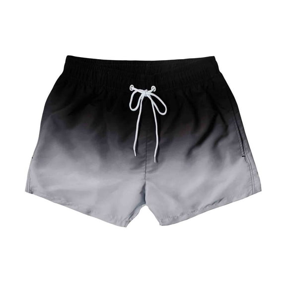 MADHERO Men's Swim Trunks with Mesh Liner Quick Dry Beach Shorts Surfing Bathing Suits Black Grey Size L