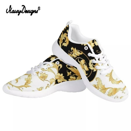 

Noisydesigns Casual Woman Spring/Autumn Mesh Sneakers Vintage European Classic Baroque Prints Flat Shoes Breathable Footwear