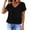 A1_Black, variant on Women's V-Neck Pleated Front T Shirts Bubble Hem Tops for Women 2026 Summer Beach Tops Soft Loose Fit Tops Solid Color Loose Tops Basic Tshirts for Women Loose Pleated Shirts Basic Shirts White Xxl