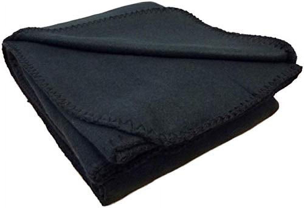 Single Solid Color Hypoallergenic 60”L x 50”W Fleece Throw Blanket for Fall, Winter, Spring, Summer, Men, Women, Children & Pets in Black