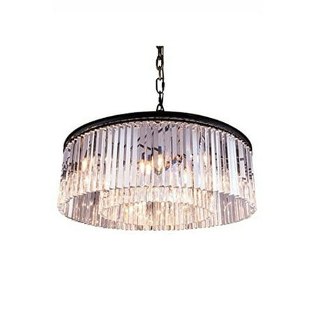 

1208 Sydney Collection Pendent lamp D:43.5 H:13.5 Lt:10 Mocha Brown Finish (Royal Cut Crystals)-Finish:Matte Black