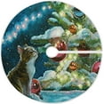 thumbnail image 1 of FMSHPON Christmas Oil Painting Cat Xmas Christmas Tree Skirt Stand Mat for Holiday Party Decoration Indoor Outdoor 36 inches, 1 of 6