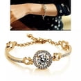 thumbnail image 3 of Queen's Luck Swarovski Crystal Bracelets In White And Yellow Gold Overlay, 3 of 4