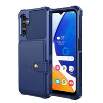 Dteck Case for Samsung Galaxy A14 5G 6.6-inch,Magnetic Leather Card Slots Wallet Case Shockproof Rubber Flip Durable Cover,Darkblue