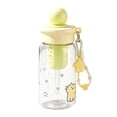thumbnail image 2 of Cute Kawaii Water Bottle with Strap & Filter, Leakproof Portable Reusable Plastic Water Bottle for Women, Cartoon Animal Design Clear Drink Cup for Office, Travel, Outdoor Sports, 2 of 7