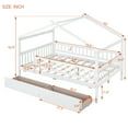 thumbnail image 3 of Canopy Bed Frame Platform Bed with Two Drawers Modern Wooden Canopy Bed with Headboard & Footboard and Slat Support Leg for Dorm, Bedroom, Guest Room (White,Full), 3 of 9