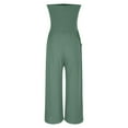 thumbnail image 3 of Hvot&aat Womens Casual Strapless Summer Jumpsuits Solid Color Wide Leg Romper with Pockets, 3 of 5
