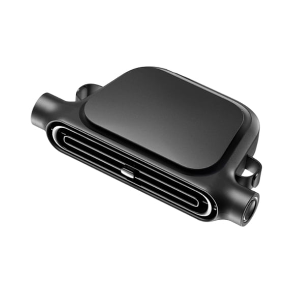 Leeye Car Fan for Backseat, Dual Head USB Headrest Cooling Fan with 3 Speed Adjustable & Independent Control, Compact Seat Fan for SUV Truck RV Vehicle, Black
