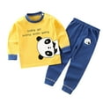thumbnail image 2 of Cethrio Kids Boys Pajama Sets, Cotton Soft 2 Piece Fall Winter Sleepwear Yellow Size 2-3 T, 2 of 3