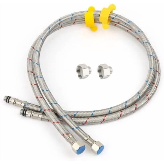 32-Inch Stainless Steel Braided Faucet Supply Line, 3/8" Compression Inlet with 1/2" Adapter and M10 Faucet Connection for Bathroom & Kitchen Sinks$$Tools & Hardware Other