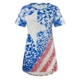 thumbnail image 2 of XXLvision Women American Flag Print Round Neck Short Sleeve Casual Top T-Shirt, 2 of 3