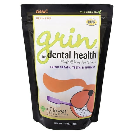 In Clover Grin Daily Dental Care Chews for Dogs, Grain Free Formula for Clean Teeth and Fresh Breath, Scientifically Formulated, Stop Plaque and Tartar with Antibacterials and Prebiotics 15