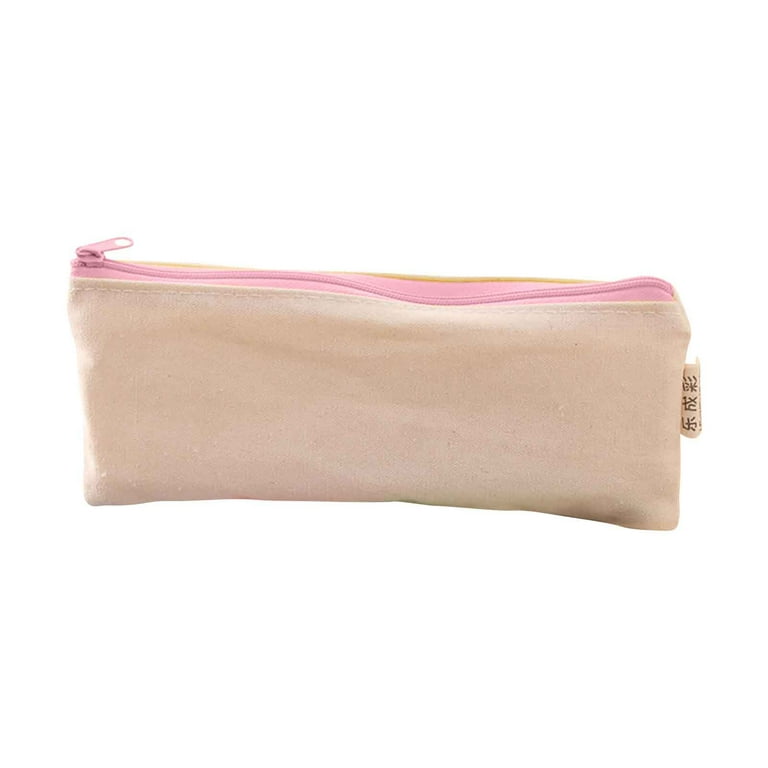 ZUER Canvas Bags, 2pcs Soft Pen Case Blank Makeup Bags,Use for