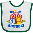 thumbnail image 3 of Inktastic Its My Birthday Circus Tent with Lion 1 Year Old Boys or Girls Baby Bib, 3 of 4