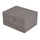 thumbnail image 5 of Caja de almacenamiento de joyas para el hogar Caja de joyería de cuero PU impermeable Partición de doble capa Organizador de adornos de gran capacidad gris, 5 of 5