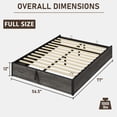 thumbnail image 6 of VanAcc Full Size Lift Up Storage Platform Bed Frame, Metal Bed Frame with Wooden Slats Support, Large Storage Space, Easy Assembly, Rustic Grey, 6 of 7