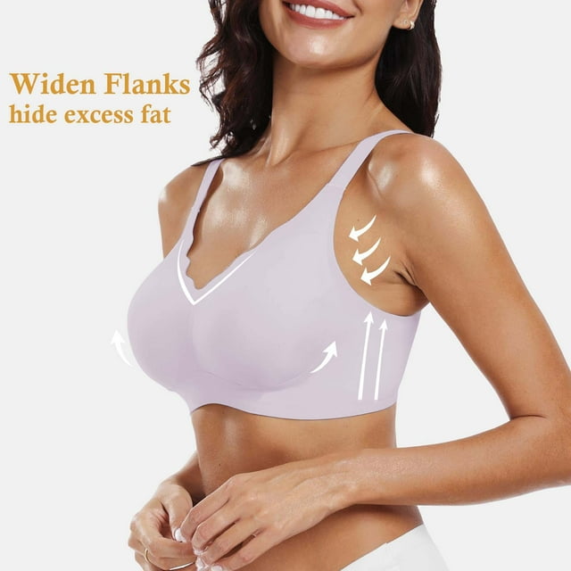 Womens Seamless Bras No Underwire Scalloped Push Up Bras Soft Wireless Comfort Bralettes Full Coverage Everyday Bra