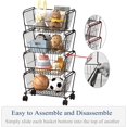 4Tier Stackable Metal Storage Baskets, AntiRust Fruit Vegetable Rack