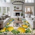 thumbnail image 3 of Summer Lemon Large Area Rugs 8x10 ft Oceans Blue Shells Starfish Flower Linen Texture Washable Rug Non Slip Indoor Carpet Absorbent Floor Mat for Living Room Bedroom Dining Room, 3 of 9