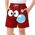 thumbnail image 1 of Pantalones cortos de bolsillo para niños con cordón elástico estampado casual traje de baño pantalones de cinco puntos, 1 of 8
