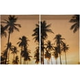 thumbnail image 2 of Coolnut Palm Tree Kitchen Curtains 2 Panels, UV Protected Tier Curtains Half Window Curtains for Guest Room Bathroom Sink Laundry Room Basement,36"x 27", 2 of 6