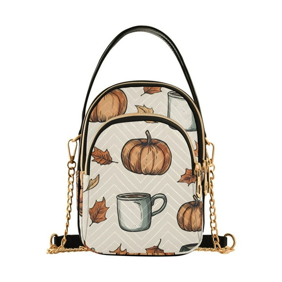 FORMRS Crossbody Bag for Women Shoulder Cell Phone Purse with Zipper, Fall Leaves