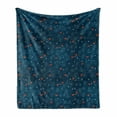 thumbnail image 1 of Winter Soft Flannel Fleece Throw Blanket, Orange Birds on Leafless Tree Branches Snowy Woods Nature, Cozy Plush for Indoor and Outdoor Use, 70" x 90", Petrol Blue Orange White, by Ambesonne, 1 of 6