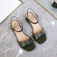 thumbnail image 6 of hoksml Women's Square Toe Block Heel Sandals, Adjustable Ankle Strap Dress Shoes, Multicolor, 6 of 9