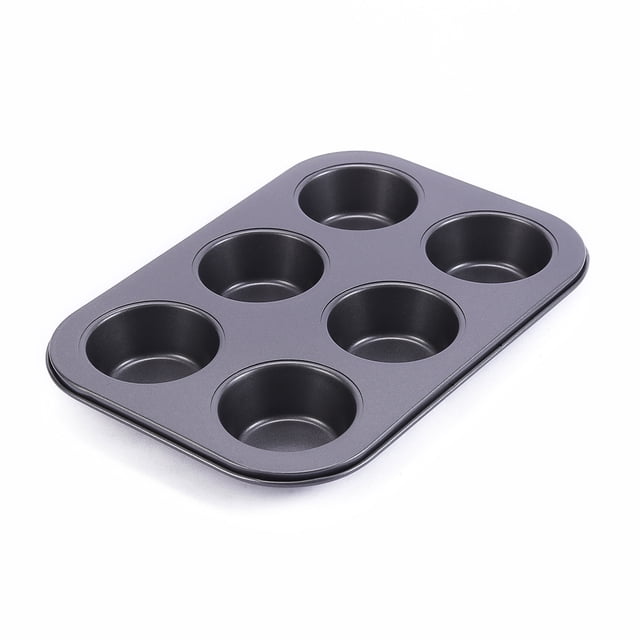 Molde de acero al carbono antiadherente espesado para pasteles, utensilios multifuncionales para hornear, bandeja para hornear de 6, 12 y 24 agujeros