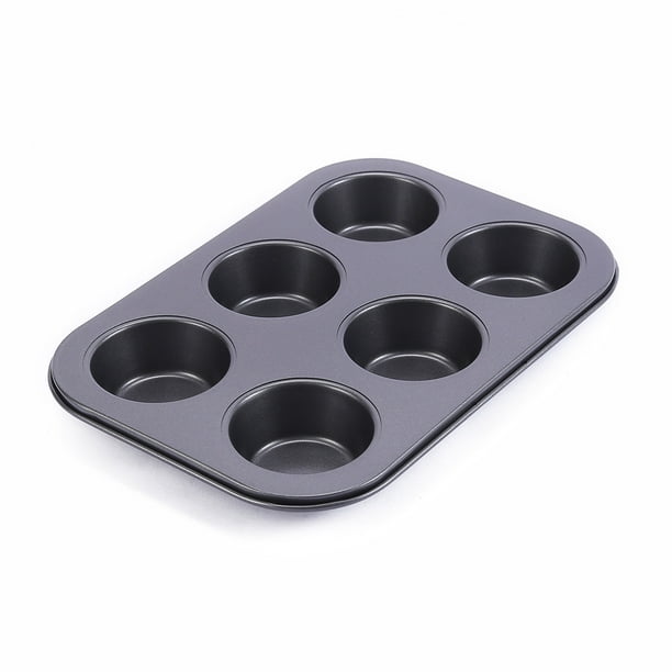 Molde de acero al carbono antiadherente espesado para pasteles, utensilios multifuncionales para hornear, bandeja para hornear de 6, 12 y 24 agujeros