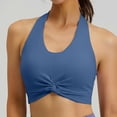 thumbnail image 6 of Staron Women's Sports Bra Yoga Top Halter Neck Double-Sided High-Elastic Breathable Removable Pads Casual Workout Tank, Navy L, 6 of 7