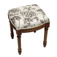 thumbnail image 2 of 123 Creations Gray Peony Vanity Stool with wood stained finish, 2 of 3