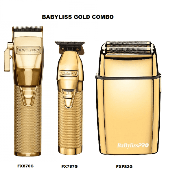 BaByliss PRO COMBO CLIPPER FX870G, SHAVER FXFS2G, TRIMMER FX787G GOLD