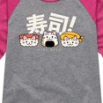 thumbnail image 3 of Instant Message - Neko Sushi - Toddler & Youth Girls Raglan Graphic T-Shirt, 3 of 5