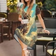 thumbnail image 3 of Disketp Sunshine Cloud Cute Cat para Vestido de Manga Corta para Mujeres, Vestidos de Verano para Mujeres, Casual y Holgado para la Playa, 3 of 6
