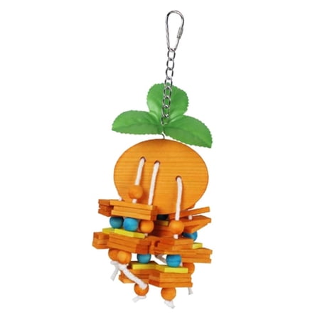 Hanging Parrot Chewing Toy - Wooden Tearing Toys Cockatiel Toy for Macaws Cokatoos, African Grey Banana/Grape/Orange/Pear//Strawberry Available