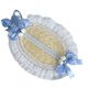 thumbnail image 1 of Sombrero de paja para mujer con lazo de satén azul, encaje y flora, 1 of 2