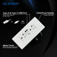thumbnail image 3 of ELEGRP USB Outlets Receptacles, USB C Wall Outlet, 25W 5.0 Amp High Speed Charging USB Electrical Outlet, 20 Amp Tamper-Resistant Outlet with USB C Ports, UL Listed, Wall Plate Included, 3 of 9