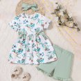 thumbnail image 2 of Siilsaa Clothes for Girls 7-8 3 Months Baby Girl Clothes Romper Shorts Set Floral Summer Outfits Cute Baby Clothes Girl Green，24M, 2 of 9